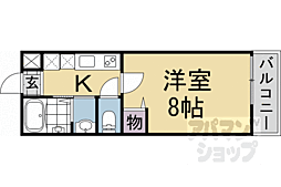 フォルトゥーナ鷹峯 2階1Kの間取り