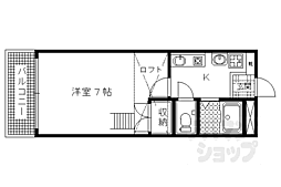 京阪本線 出町柳駅 徒歩28分の賃貸マンション 3階1Kの間取り