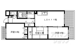 叡山電鉄鞍馬線 岩倉駅 徒歩12分の賃貸マンション 3階3LDKの間取り