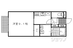 叡山電鉄叡山本線 一乗寺駅 徒歩10分の賃貸アパート 2階1Kの間取り