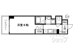 京都市営烏丸線 烏丸御池駅 徒歩4分の賃貸マンション 11階1Kの間取り