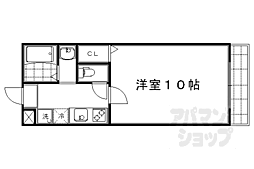 京都市営烏丸線 今出川駅 徒歩11分の賃貸マンション 1階1Kの間取り