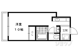 ＡＣメゾン紫野　（旧プチフレーズ） 4階1Kの間取り