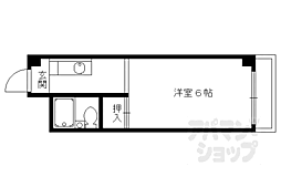 叡山電鉄叡山本線 宝ケ池駅 徒歩2分の賃貸マンション 4階1Kの間取り