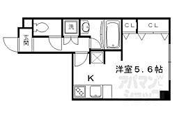 プリオーレ衣笠 ワンルームの間取図画像