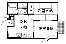 ラフォーレ・ダイゴB 2DKの間取図画像