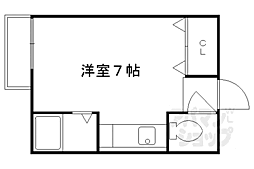 コットンハウス95 1Kの間取図画像