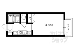 セジュール深泥池 1Kの間取図画像