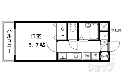 スクェア西賀茂 1Kの間取図画像
