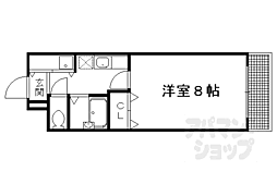 サンパティーク北山 1Kの間取図画像