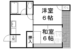 紫竹ハイム 2DKの間取図画像