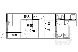 西賀茂大将軍荘 2Kの間取図画像