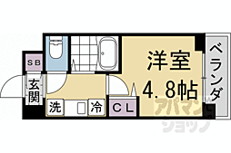 キャンパスヴィレッジ京都衣笠 1Kの間取図画像