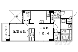 ポレール北山 1LDKの間取図画像