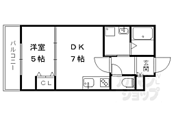 アドバンス京都北大路レフィナード 1DKの間取図画像