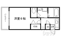 北山グランブルーハイツ 1Kの間取図画像