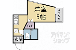 ハイシティー下鴨 1Kの間取図画像