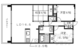 ユニーブル京都紫野 3LDKの間取図画像