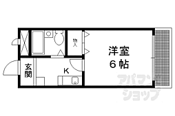 グレース紫竹 1Kの間取図画像