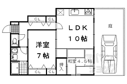 シェモア下鴨 2LDKの間取図画像