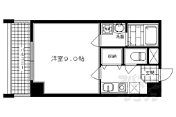 エテルノポッソ 1Kの間取図画像