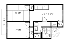 カーサ蟹ヶ坂 2LDKの間取図画像