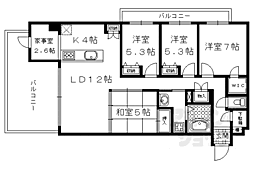 ユニーブル京都紫野 4LDKの間取図画像