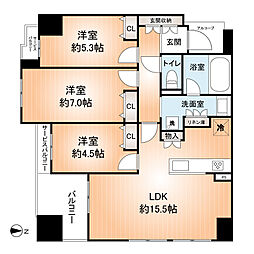 グレイスロワ福島 3LDKの間取図画像