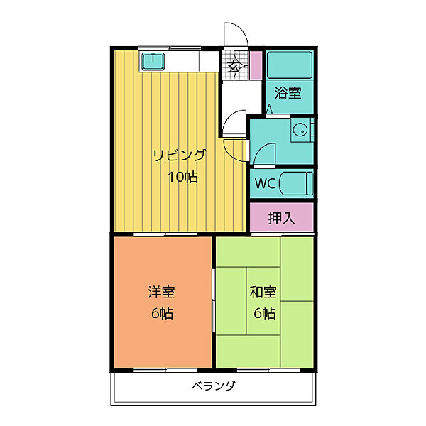 ダイヤマンションＡ ｜三重県津市久居烏木町(賃貸マンション2LDK・2階・49.50㎡)の写真 その2