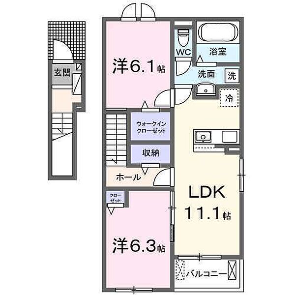 レスポアール 201｜三重県津市半田(賃貸アパート2LDK・2階・58.57㎡)の写真 その2