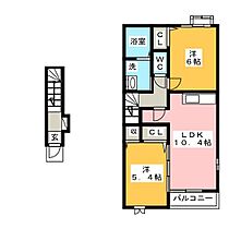 フィデール・エオス  ｜ 三重県津市栗真町屋町（賃貸アパート2LDK・2階・54.38㎡） その2