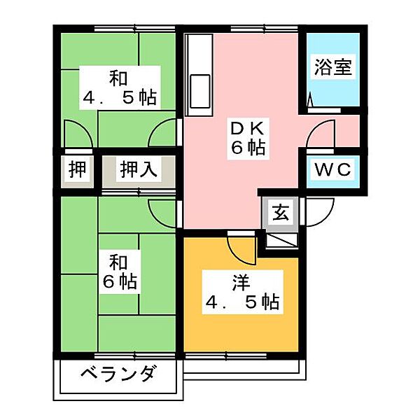 サンレピュート伊藤 ｜三重県津市一身田上津部田(賃貸アパート3DK・2階・50.06㎡)の写真 その2