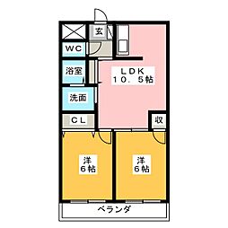 グランメール 2LDKの間取図画像