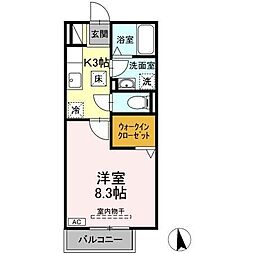 ボナンザ 1階1Kの間取り