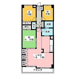 ピュアライフ丸之内 4階3LDKの間取り