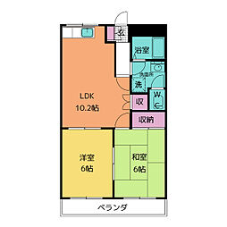 クィーンズ・コートA棟 2LDKの間取図画像