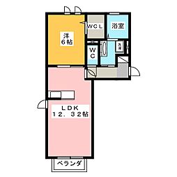 Ｄ-room渋見町 1階1LDKの間取り