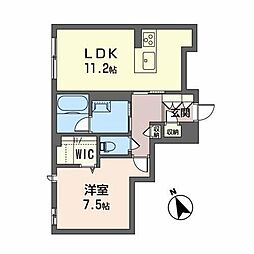 ＰＲＯＵＤIII 1階1LDKの間取り