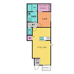 ＵｒｂａｎｏIII 1階1LDKの間取り