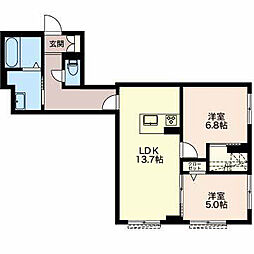 セントリーチェ西丸之内 1階2LDKの間取り