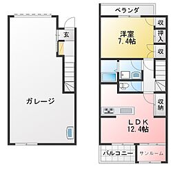 REBORN新町 1SLDKの間取図画像