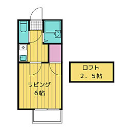 クレール 1Kの間取図画像