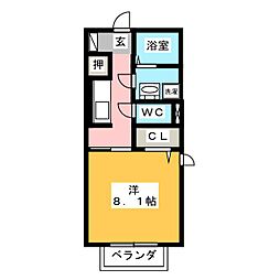 ラルーチェ上浜 1Kの間取図画像