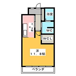 栗真MSビル ワンルームの間取図画像