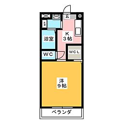 シンフォニー大園 1Kの間取図画像