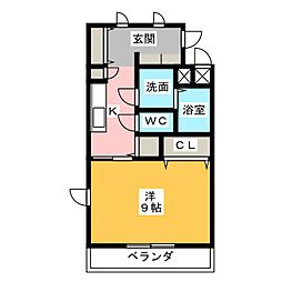 soleil利平治 1Kの間取図画像