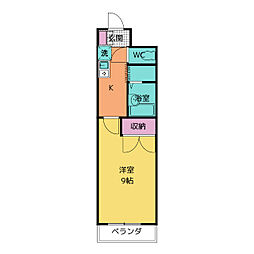 ボナール 1Kの間取図画像
