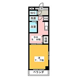 コスモタウン 1DKの間取図画像