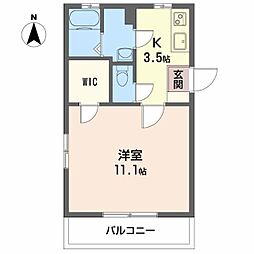 朝日ガスエナジー高茶屋寮 1Kの間取図画像