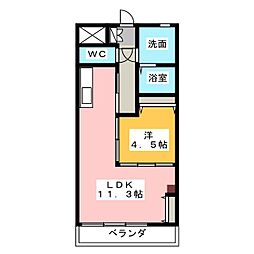 オー・エ・ヴァーレ 1LDKの間取図画像